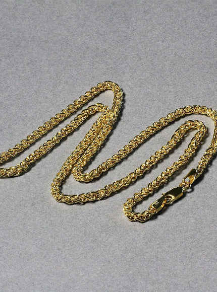 14k Yellow Gold 2.8mm Light Weight Wheat Chain - Ellie Belle