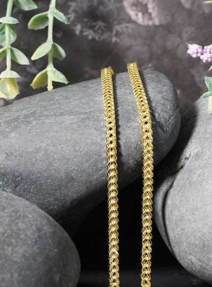 14k Yellow Gold 3.3mm Light Weight Wheat Chain - Ellie Belle