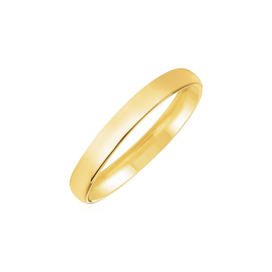 14k Yellow Gold 3mm Comfort Fit Wedding Band - Ellie Belle