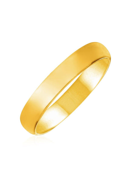 14k Yellow Gold 4mm Comfort Fit Wedding Band - Ellie Belle