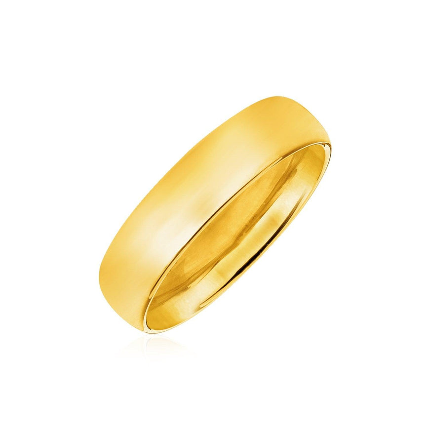 14k Yellow Gold 6mm Comfort Fit Wedding Band - Ellie Belle