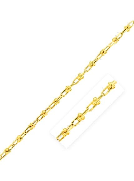 14k Yellow Gold 7 1/2 inch Jax Chain Bracelet - Ellie Belle