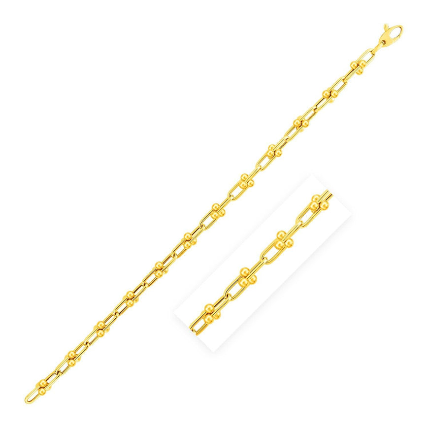 14k Yellow Gold 7 1/2 inch Jax Chain Bracelet - Ellie Belle