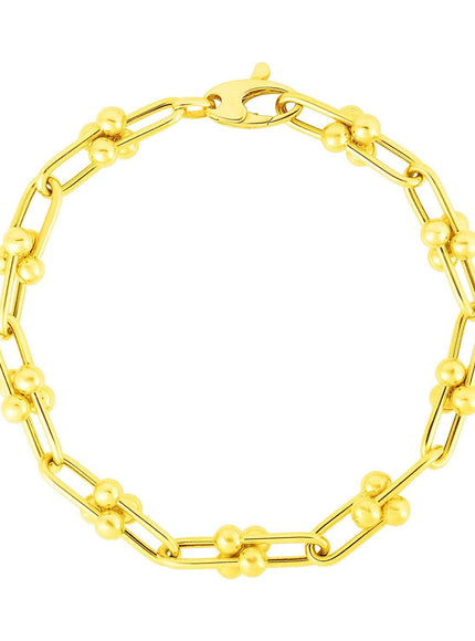 14k Yellow Gold 7 1/2 inch Jax Chain Bracelet - Ellie Belle