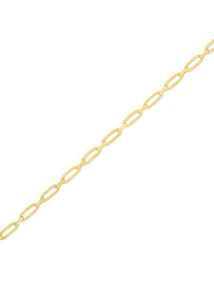 14k Yellow Gold 7 1/4 inch Bombay Paperclip Chain Bracelet - Ellie Belle