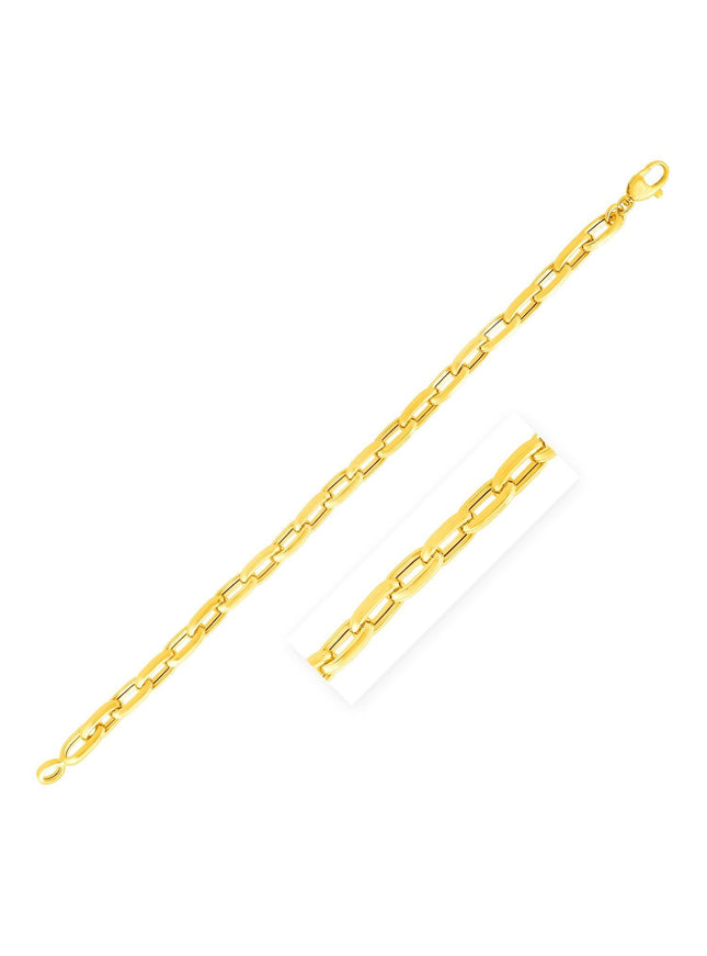 14k Yellow Gold 8 1/2 inch Mens Paperclip Chain Bracelet - Ellie Belle
