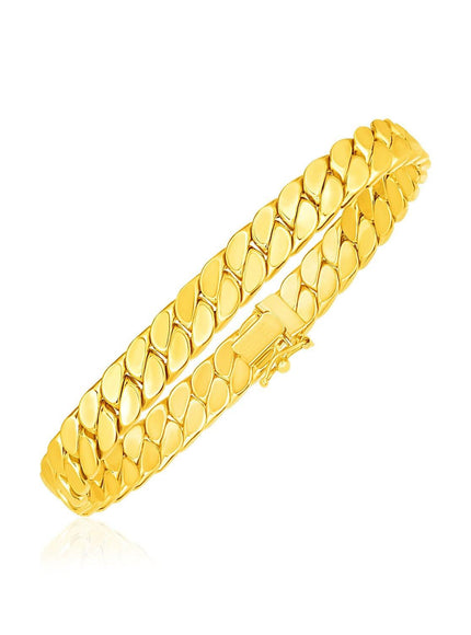 14k Yellow Gold 8 inch Mens Curb Chain Bracelet - Ellie Belle