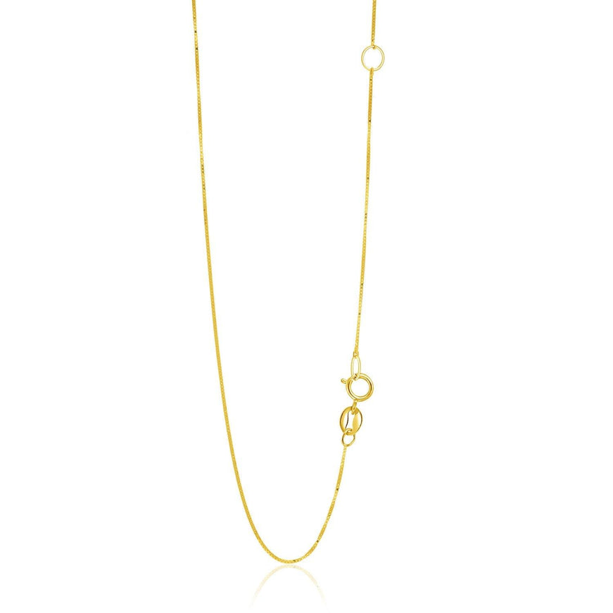 14k Yellow Gold Adjustable Box Chain 0.6mm - Ellie Belle