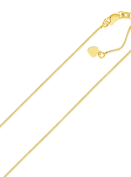 14k Yellow Gold Adjustable Box Chain 0.7mm - Ellie Belle