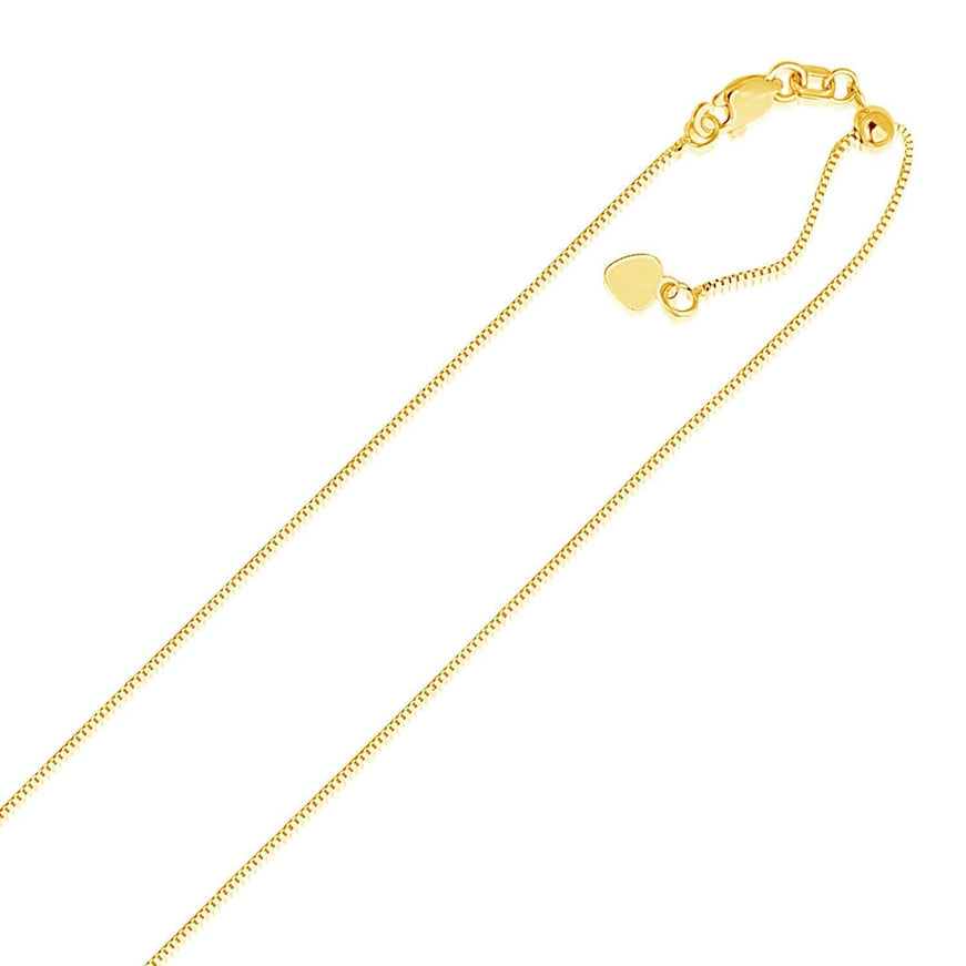 14k Yellow Gold Adjustable Box Chain 0.7mm - Ellie Belle