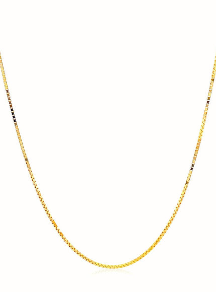 14k Yellow Gold Adjustable Box Chain 0.7mm - Ellie Belle