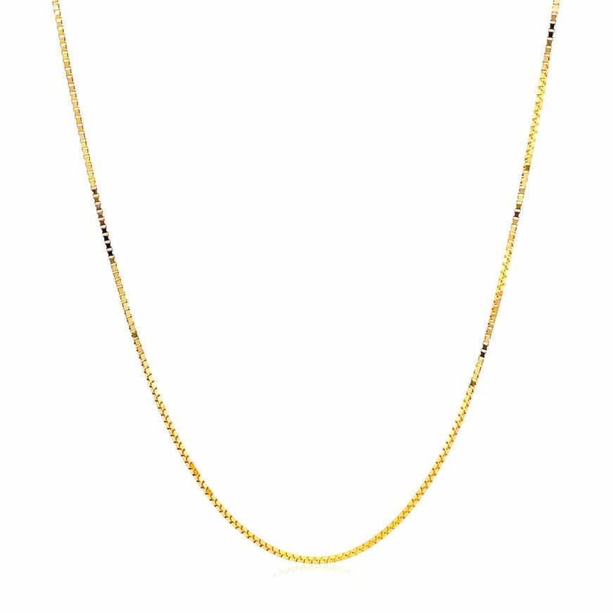 14k Yellow Gold Adjustable Box Chain 0.7mm - Ellie Belle