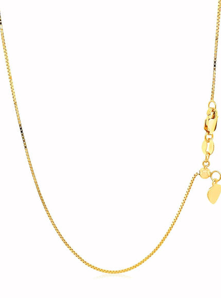 14k Yellow Gold Adjustable Box Chain 0.7mm - Ellie Belle