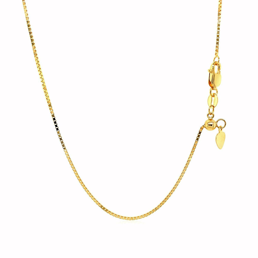 14k Yellow Gold Adjustable Box Chain 0.85mm - Ellie Belle