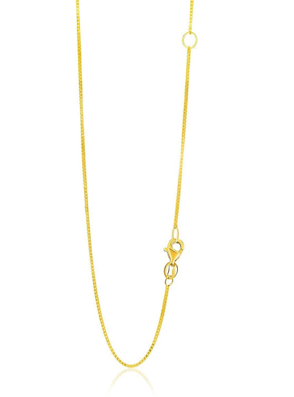 14k Yellow Gold Adjustable Box Chain 0.8mm - Ellie Belle