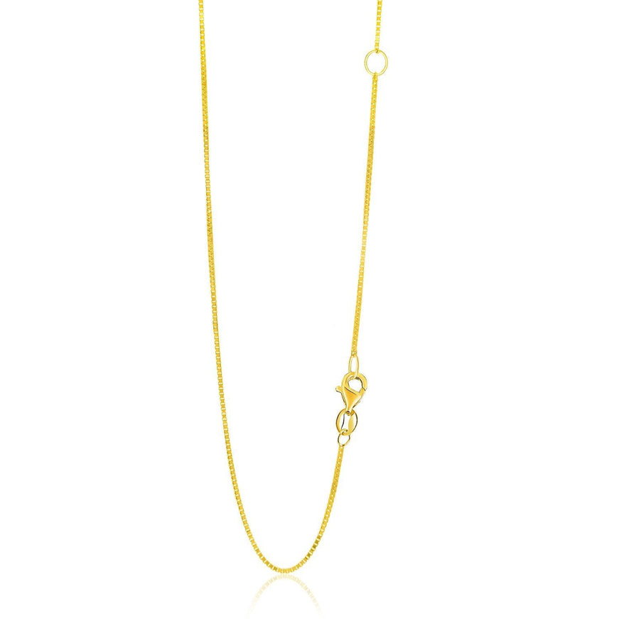 14k Yellow Gold Adjustable Box Chain 0.8mm - Ellie Belle