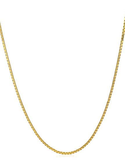 14k Yellow Gold Adjustable Box Chain 1.1mm - Ellie Belle