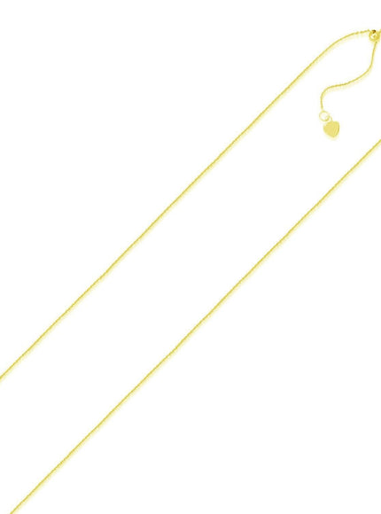 14k Yellow Gold Adjustable Cable Chain 0.9mm - Ellie Belle