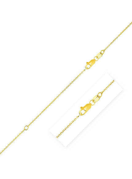 14k Yellow Gold Adjustable Cable Chain 1.1mm - Ellie Belle