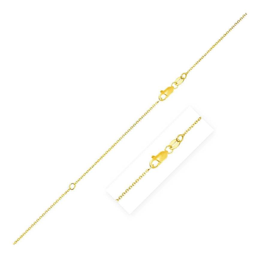 14k Yellow Gold Adjustable Cable Chain 1.1mm - Ellie Belle