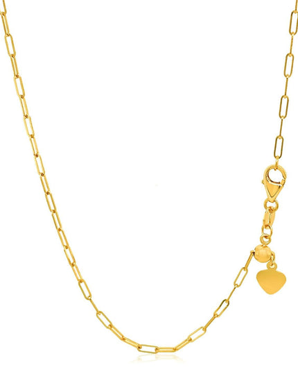 14k Yellow Gold Adjustable Paperclip Chain 1.5mm - Ellie Belle