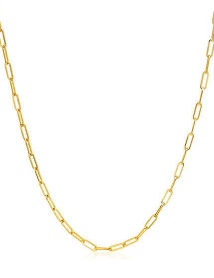 14k Yellow Gold Adjustable Paperclip Chain 1.5mm - Ellie Belle