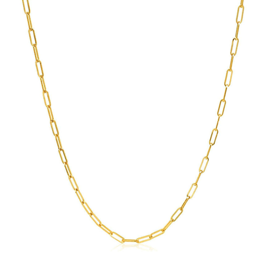 14k Yellow Gold Adjustable Paperclip Chain 1.5mm - Ellie Belle