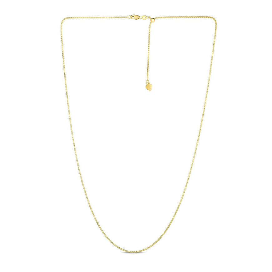 14k Yellow Gold Adjustable Popcorn Chain 1.3mm - Ellie Belle