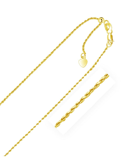 14k Yellow Gold Adjustable Rope Chain 1.0mm - Ellie Belle
