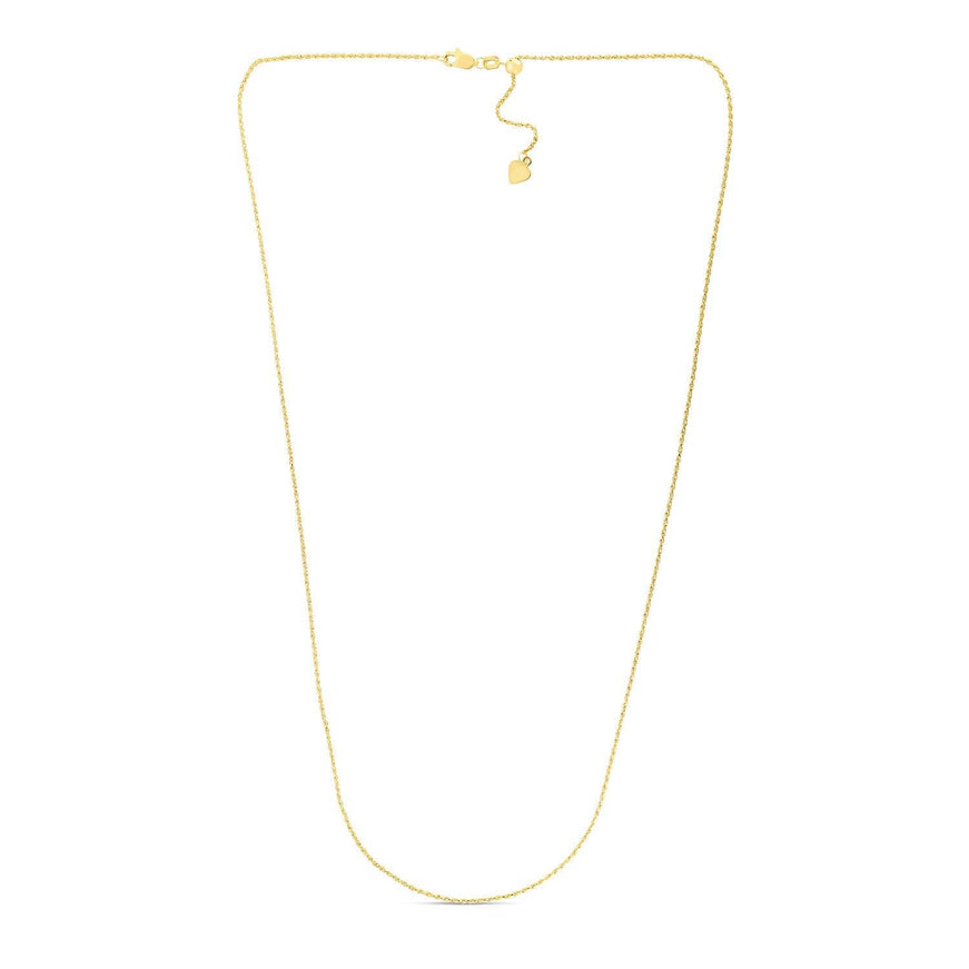 14k Yellow Gold Adjustable Rope Chain 1.0mm - Ellie Belle