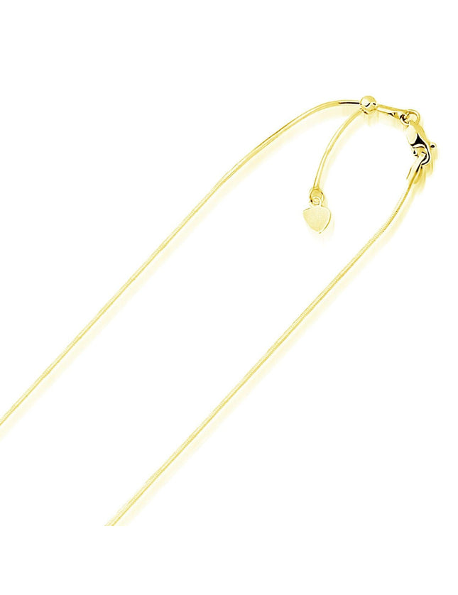 14k Yellow Gold Adjustable Snake Chain 0.85mm - Ellie Belle