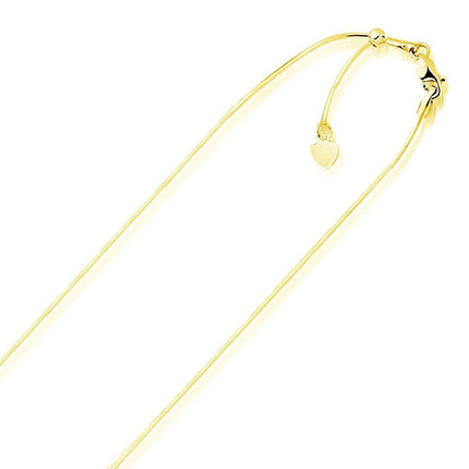 14k Yellow Gold Adjustable Snake Chain 0.85mm - Ellie Belle