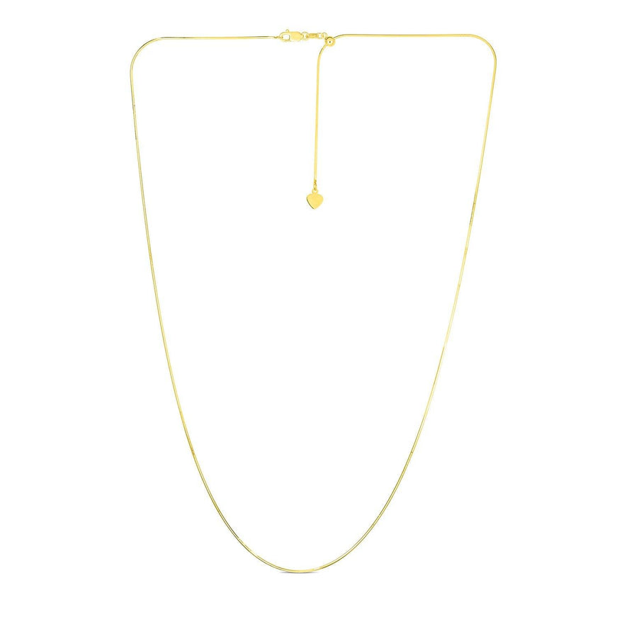 14k Yellow Gold Adjustable Snake Chain 0.85mm - Ellie Belle