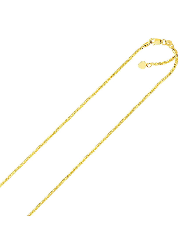 14k Yellow Gold Adjustable Sparkle Chain 1.5mm - Ellie Belle