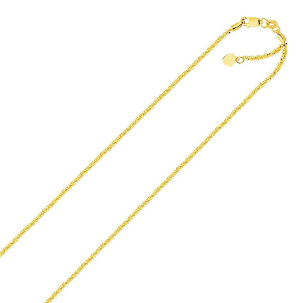 14k Yellow Gold Adjustable Sparkle Chain 1.5mm - Ellie Belle