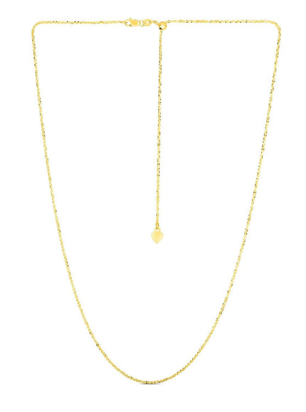 14k Yellow Gold Adjustable Sparkle Chain 1.5mm - Ellie Belle