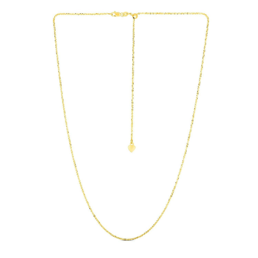 14k Yellow Gold Adjustable Sparkle Chain 1.5mm - Ellie Belle