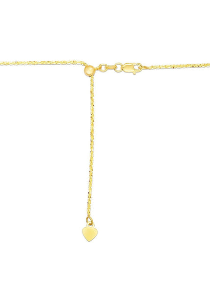 14k Yellow Gold Adjustable Sparkle Chain 1.5mm - Ellie Belle