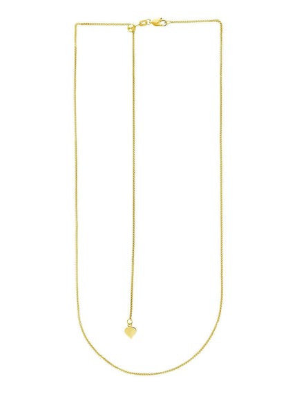 14k Yellow Gold Adjustable Wheat Chain 1.0mm - Ellie Belle