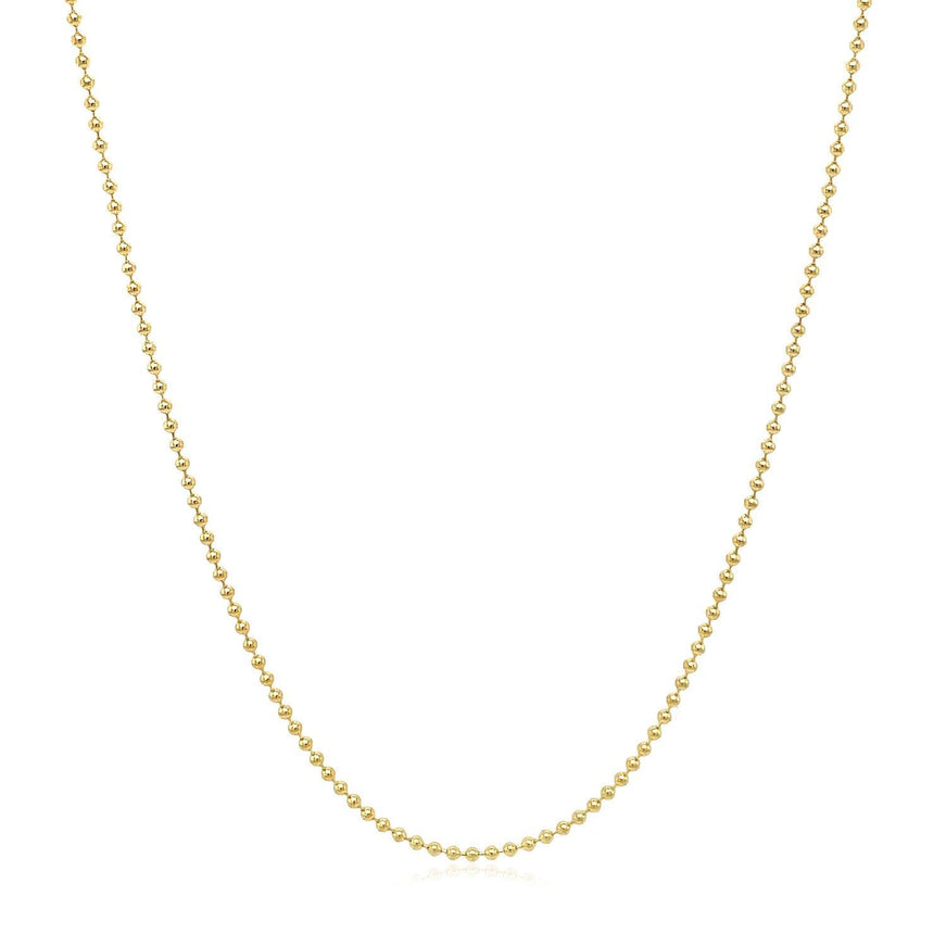 14k Yellow Gold Bead Chain 1.0mm - Ellie Belle