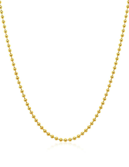 14k Yellow Gold Bead Chain 1.5mm - Ellie Belle
