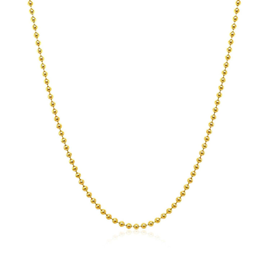 14k Yellow Gold Bead Chain 1.5mm - Ellie Belle