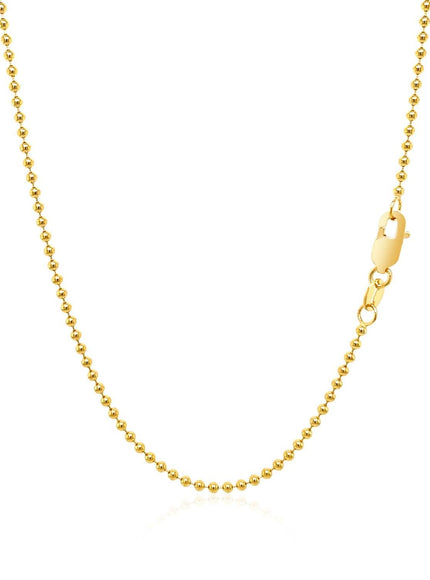 14k Yellow Gold Bead Chain 1.5mm - Ellie Belle