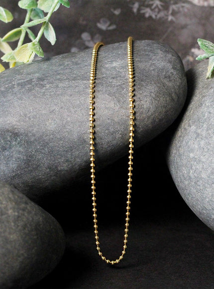 14k Yellow Gold Bead Chain 1.5mm - Ellie Belle