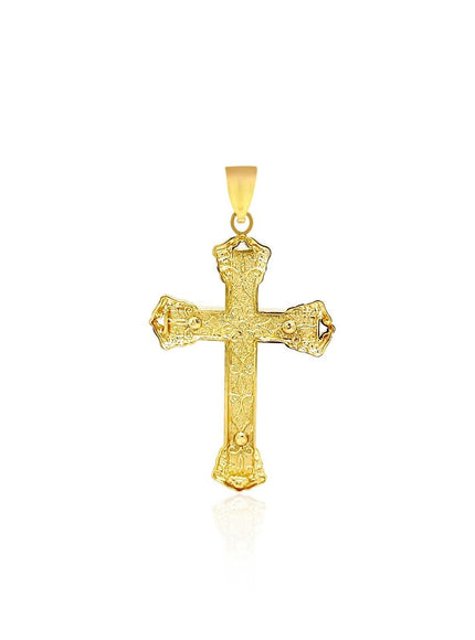 14k Yellow Gold Black Onyx Cross Pendant - Ellie Belle