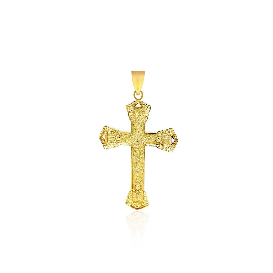 14k Yellow Gold Black Onyx Cross Pendant - Ellie Belle