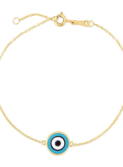 14k Yellow Gold Blue Evil Eye Bracelet - Ellie Belle