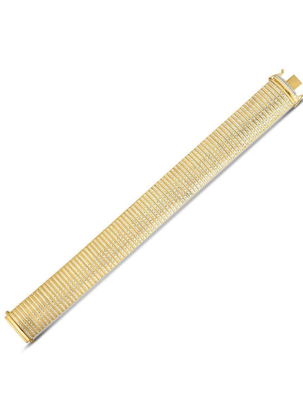 14k Yellow Gold Bold Diamante Flex Bracelet - Ellie Belle