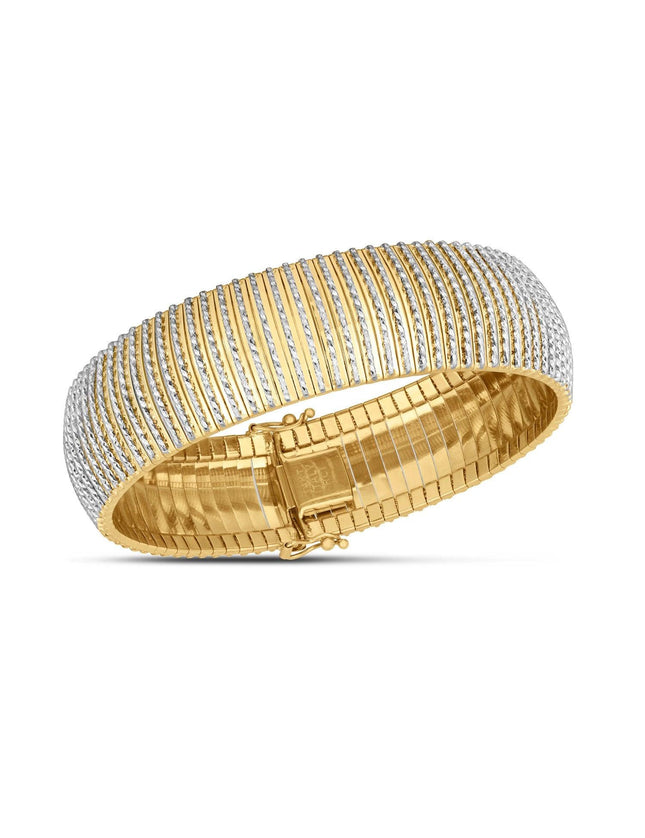 14k Yellow Gold Bold Diamante Flex Bracelet - Ellie Belle