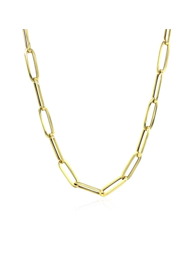 14K Yellow Gold Bold Paperclip Chain (4.2 mm) - Ellie Belle